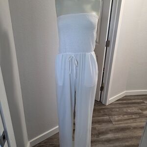 Amazon White Strapless Jumpsuit